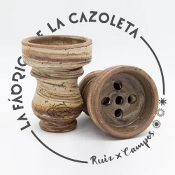 Cazoleta original y exclusiva cien por cien artesanal para shisha hecha a mano por la Fábrica de la Cazoleta modelo : Ermitaños Killer