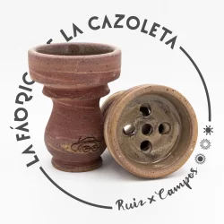 Cazoleta original y exclusiva cien por cien artesanal para shisha hecha a mano por la Fábrica de la Cazoleta modelo : Ermitaños Killer