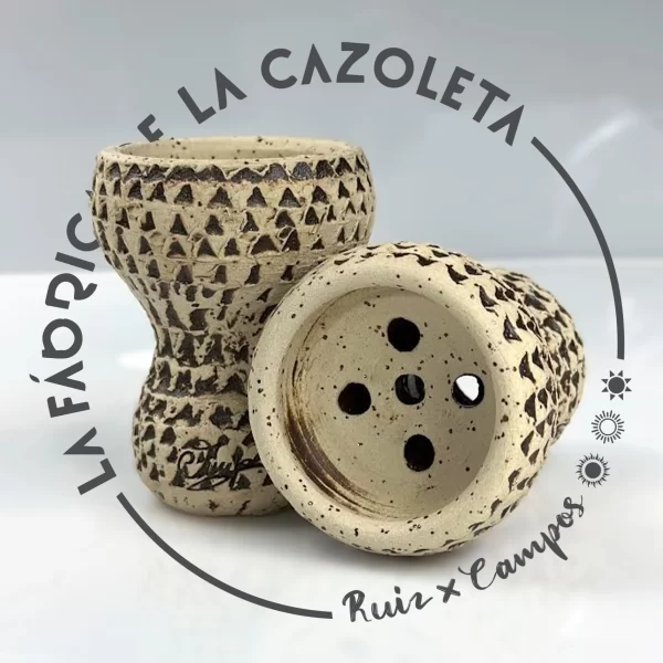 Cazoleta original y exclusiva cien por cien artesanal para shisha hecha a mano por la Fábrica de la Cazoleta modelo