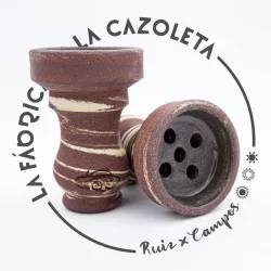 Cazoleta original y exclusiva cien por cien artesanal para shisha hecha a mano por la Fábrica de la Cazoleta modelo : Rookies 