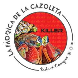 Sello original y exclusivo de cazoleta artesanal para shisha hecha a mano por la Fábrica de la Cazoleta modelo Ermitaño Killer