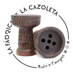 Cazoleta original y exclusiva cien por cien artesanal para shisha hecha a mano por la Fábrica de la Cazoleta modelo dedushka terracota : Dedushka